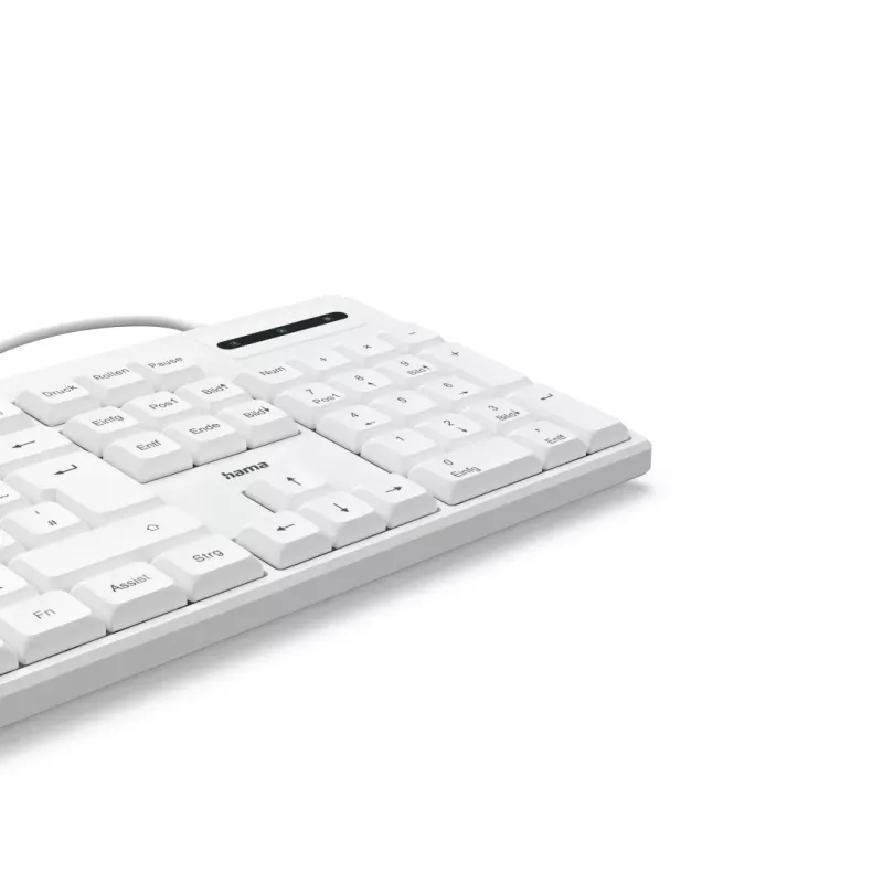 Hama CK-200 klaviatūra, skirta namams/biurui, USB, QWERTZ, vokiškas išdėstymas, balta