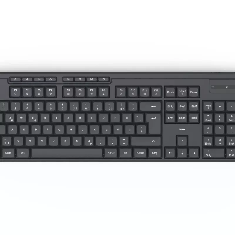 Belaidė klaviatūra Hama WK-200 RF Wireless QWERTZ vokiška juoda