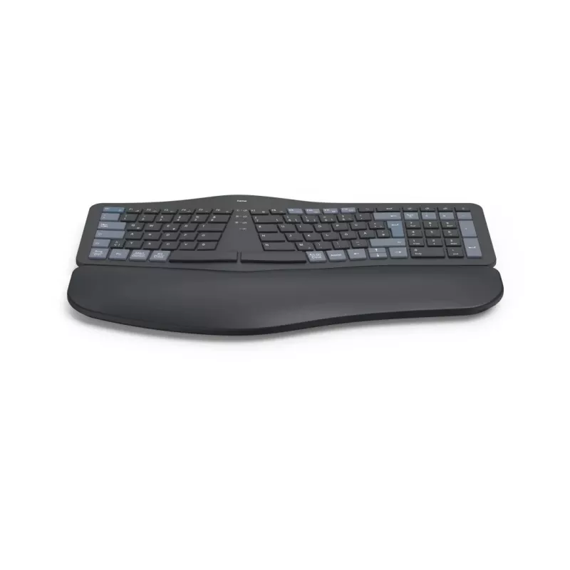 Ergonomiška klaviatūra Hama WK-900 Ergo RF belaidė + Bluetooth QWERTZ vokiška juoda, mėlyna, tamsiai pilka