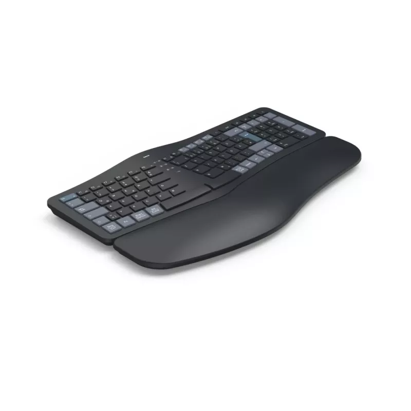 Ergonomiška klaviatūra Hama WK-900 Ergo RF belaidė + Bluetooth QWERTZ vokiška juoda, mėlyna, tamsiai pilka