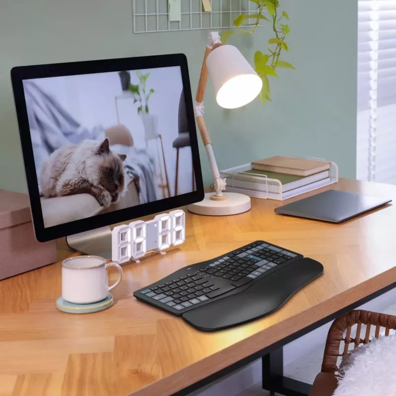 Ergonomiška klaviatūra Hama WK-900 Ergo RF belaidė + Bluetooth QWERTZ vokiška juoda, mėlyna, tamsiai pilka