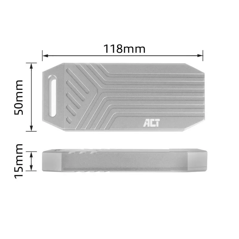 ACT USB 40Gbps M.2 2280 NVMe / PCIe SSD išorinis korpusas, be įrankių