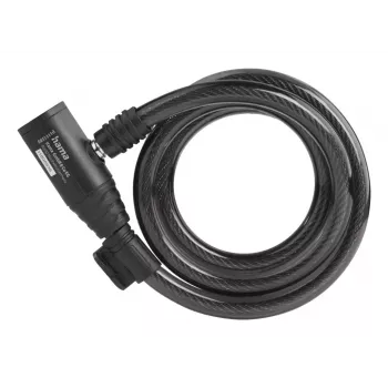 Hama 00178136 dviračių spyna Juoda 1200 mm Kabelinė spyna