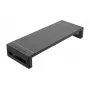 Monitorinis stovas EQUIP Ergonominis monitoriaus stovas su USB (USB-A x4, USB-C x1), laisvai pastatomas, 25 kg, juodas