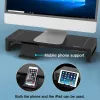Monitorinis stovas EQUIP Ergonominis monitoriaus stovas su USB (USB-A x4, USB-C x1), laisvai pastatomas, 25 kg, juodas