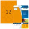 Lipnių etikečių rinkinys HERMA Neon A4 Ø 60 mm apvalios švytinčiai oranžinės