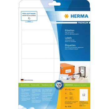 Lipnių etikečių rinkinys HERMA Labels Premium A4 97x42,3 mm