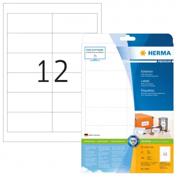 Lipnių etikečių rinkinys HERMA Labels Premium A4 97x42,3 mm