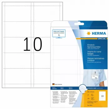 HERMA A4 90x54 mm baltas kartonas 250 vnt. vardinių kortelių įdėklai