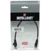 Intellinet tinklo jungiamasis kabelis, Cat5e, 0,25 m, juodas, CCA, U/UTP, PVC, RJ45, paauksuoti kontaktai, apsaugotas nuo užsikabinimo, su gaubtu, viso gyvenimo garantija