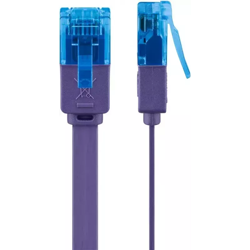Plokščiasis jungiamasis kabelis Goobay CAT 6A U/UTP Violetinis 0,5 m