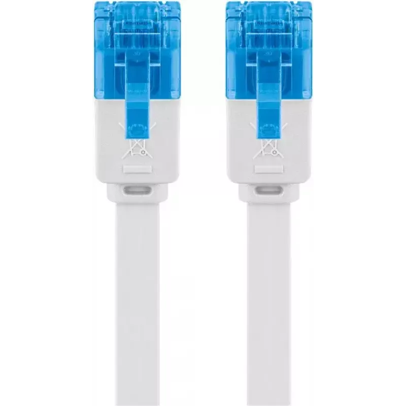 Tinklo kabelis Goobay CAT 6A Flat Patch Cable RJ-45 Cat6a 0,5 m baltas