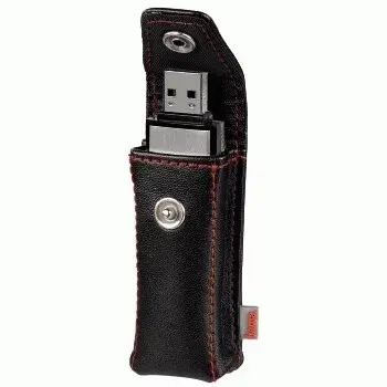 Hama USB laikiklis raktų pakabukui „Fashion“, juodas, dirbtinė oda