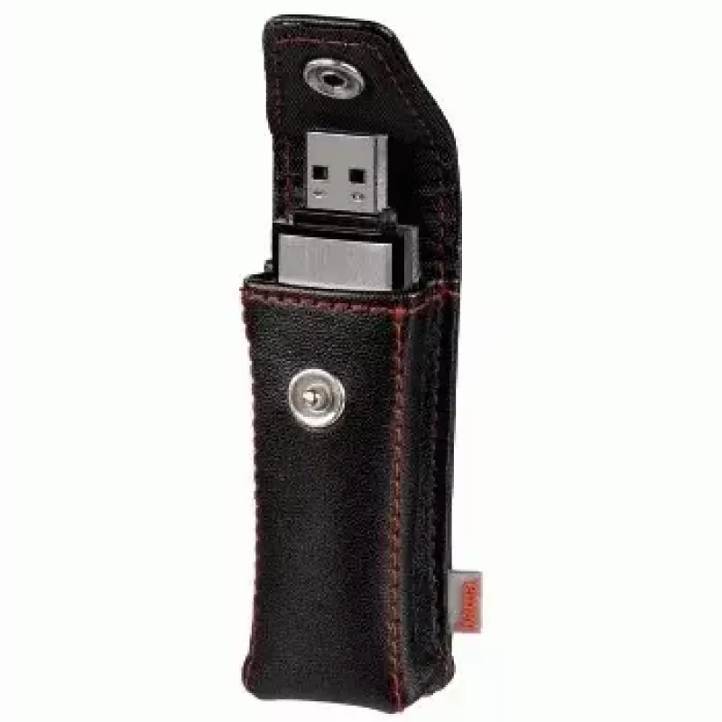Hama USB laikiklis raktų pakabukui „Fashion“, juodas, dirbtinė oda