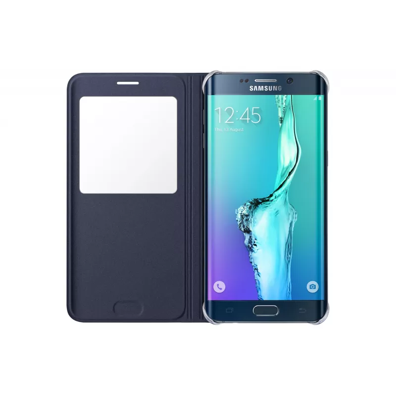 Samsung EF-CG928 S-View Flip Cover Galaxy S6 edge+ dėklas, juoda, mėlyna