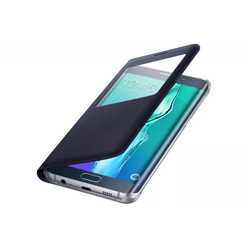 Samsung EF-CG928 S-View Flip Cover Galaxy S6 edge+ dėklas, juoda, mėlyna