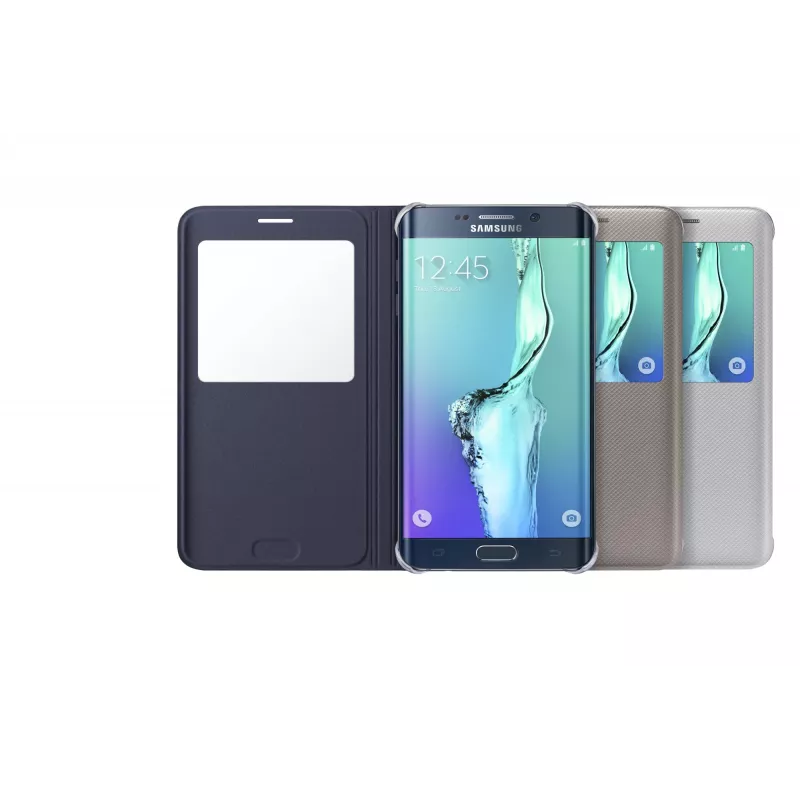 Samsung EF-CG928 S-View Flip Cover Galaxy S6 edge+ dėklas, juoda, mėlyna