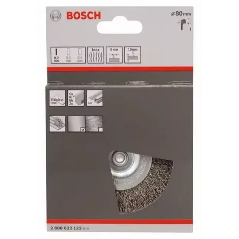 Šepečio vielinis ratas Bosch 2 608 622 123 8 cm, koto skersmuo 6 mm