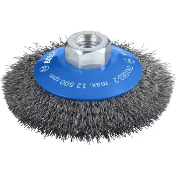 Priešpoliravimo šepetys Bosch Clean for Metal kūginis su raukšlėta viela, 100 mm