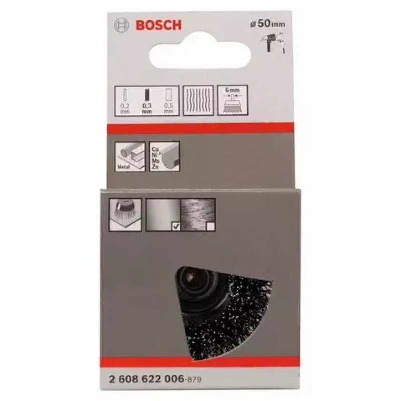 Šepetys puodelinis Bosch 2 608 622 006, skersmuo 5 cm, vielos storis 0,3 mm