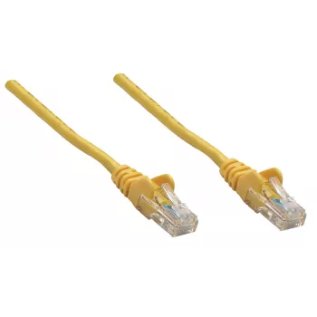 Intellinet tinklo jungiamasis kabelis, Cat6A, 0,25 m, geltonas, varinis, S/FTP, LSOH / LSZH, PVC, RJ45, auksuoti kontaktai, apsaugotas nuo užkliuvimo, su gaubtuku, garantija visam laikui