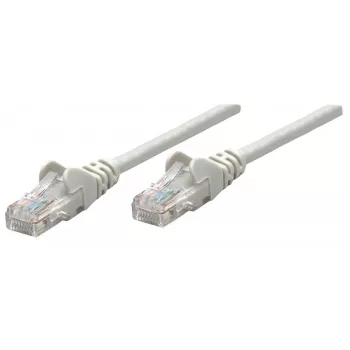 Intellinet tinklo jungiamasis laidas Cat5e, 0,25 m, pilkas, CCA, U/UTP, PVC, RJ45, auksu dengti kontaktai, su apsauga nuo užkliuvimo, su batu, viso gyvenimo garantija