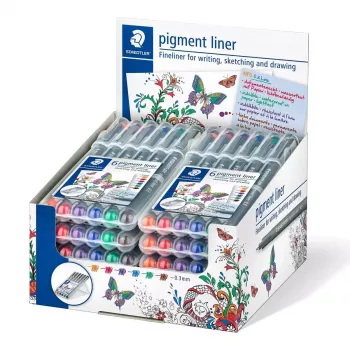 Finelineris Staedtler Pigment Liner 30803-SSB6 mėlyna, ruda, žalia, oranžinė, raudona, violetinė