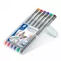 Finelineris Staedtler Pigment Liner 30803-SSB6 mėlyna, ruda, žalia, oranžinė, raudona, violetinė