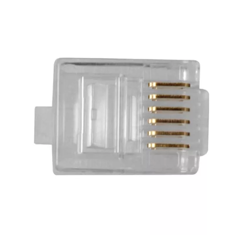 Moduliniai jungtys Intronics RJ-12 M TD106M ACT Apvalus laidas Kietas Maišelyje 25vnt