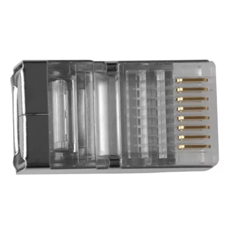 ACT RJ45 (8P/8C) ekranuota modulinė jungtis apvaliam kabeliui su vytos poros gyslomis