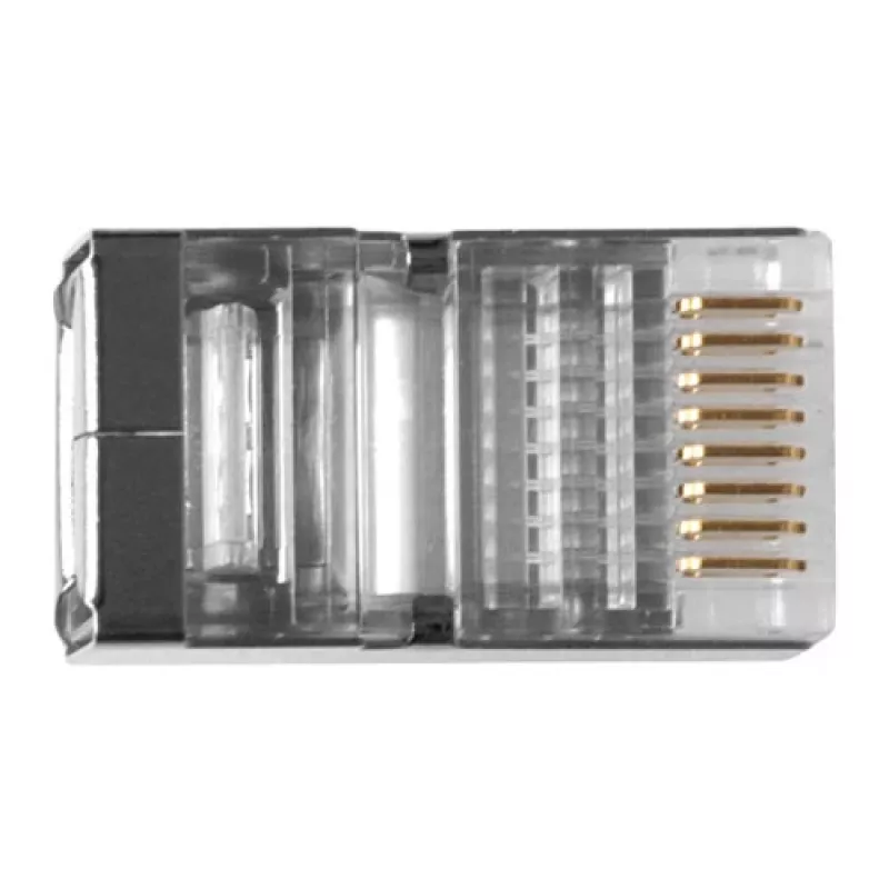 ACT RJ45 (8P/8C) ekranuotas modulinis jungtis apvaliam kabeliui su vientisais laidininkais
