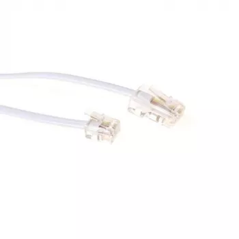 ACT White plokščias telefono kabelis 2 m su RJ11 ir RJ45 jungtimis