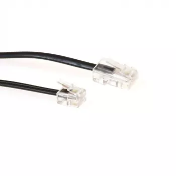 ACT Black plokščias telefono kabelis 5 m su RJ11 ir RJ45 jungtimis