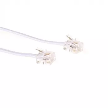 ACT White 3 metrų plokščias telefono kabelis su RJ-11 jungtimis