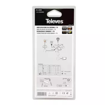 Televizinio signalo stiprintuvas Televes 553504 88–1006 MHz F jungtis AC 220–230 V