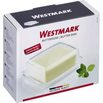 Sviestinė Westmark 20852260, stačiakampė stiklinė, 143×118×55 mm, permatoma