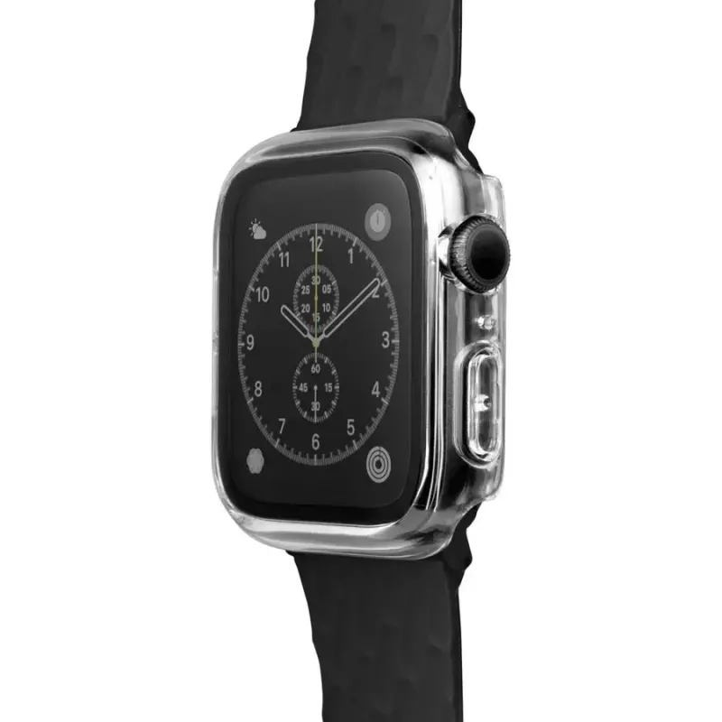 Apsauginis dėklas LAUT Shield Apple Watch 40–41 mm – skaidrus stiklas ir polikarbonatas