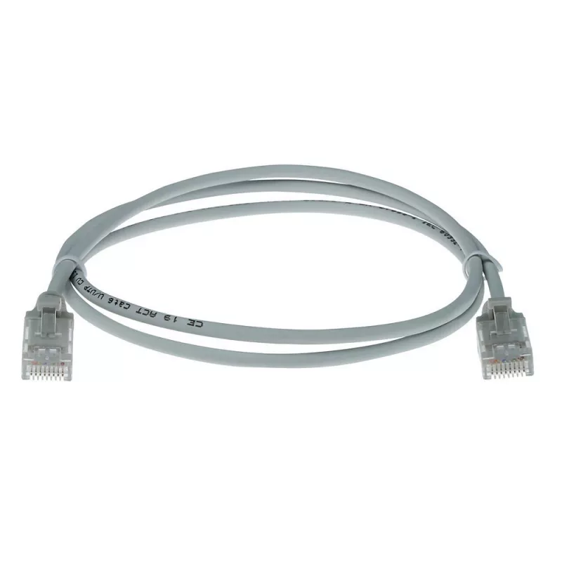 ACT pilkas 10 m LSZH U/UTP CAT6 duomenų centro plonas pataisos laidas su apsauga nuo užkabinimo ir RJ45 jungtimis