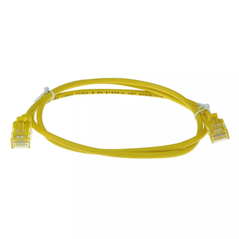 ACT Yellow 7 m LSZH U/UTP CAT6 duomenų centro plonas pataisinis kabelis su RJ45 jungtimis