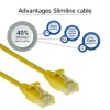 ACT Yellow 7 m LSZH U/UTP CAT6 duomenų centro plonas pataisinis kabelis su RJ45 jungtimis