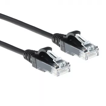ACT Black 7 m LSZH U/UTP CAT6 plonas lizdinis kabelis su apsaugotais RJ45 jungtimis