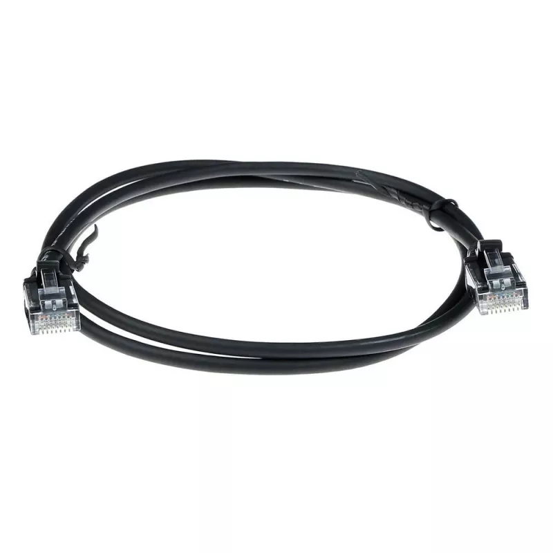 ACT Black 7 m LSZH U/UTP CAT6 plonas lizdinis kabelis su apsaugotais RJ45 jungtimis