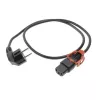 ACT Powercord CEE 7/7 kištukas (kampu) - C13 IEC Lock juodas 1 m, EL341S