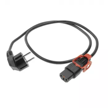 ACT Powercord CEE 7/7 kištukas (kampu) - C13 IEC Lock juodas 1 m, EL341S