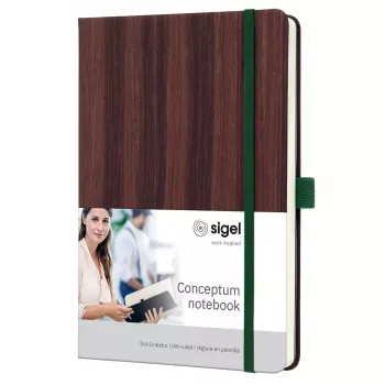 Užrašinė Sigel CO673 A5 194 lapai Ruda medžio danga