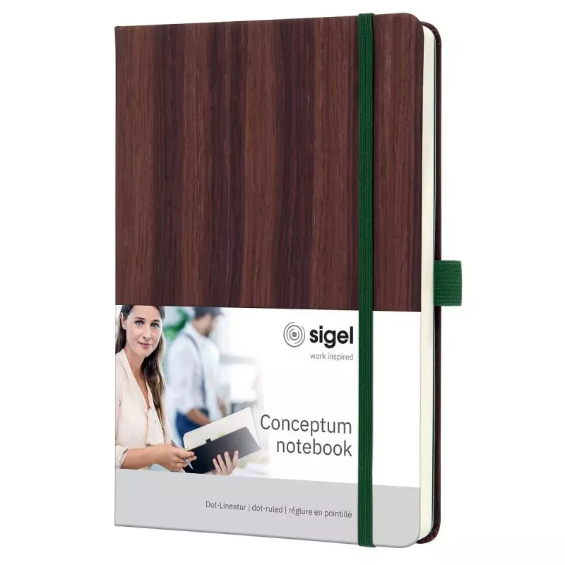 Užrašinė Sigel CO673 A5 194 lapai Ruda medžio danga