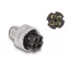 DeLOCK M12 jungtis A-koduotas 4 kontaktų kištukas 90° lenktas metalinis