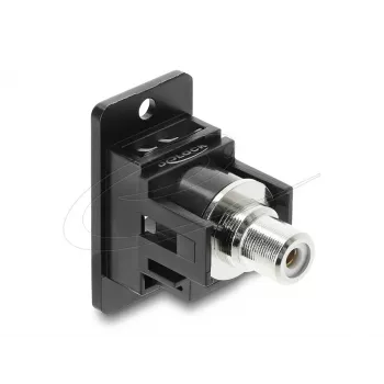 Keystone modulis DELOCK 91112 — plokščias RCA–RCA, juoda/balta