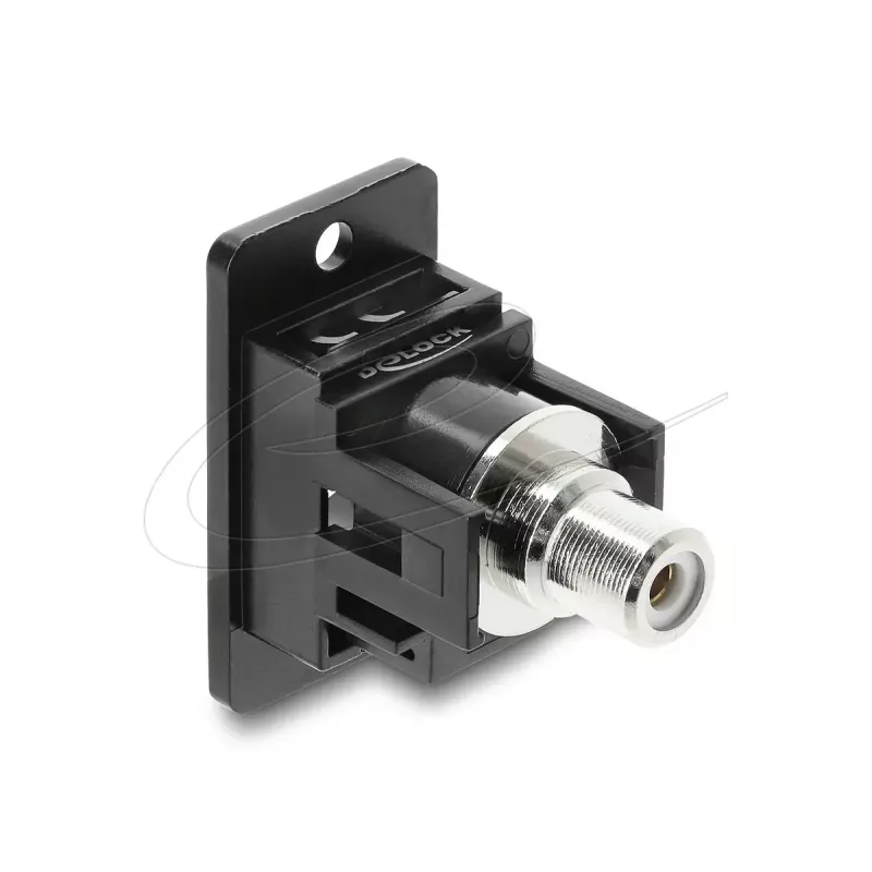 Keystone modulis DELOCK 91112 — plokščias RCA–RCA, juoda/balta