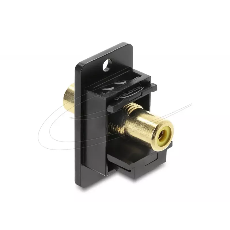 Keystone modulis DELOCK 91113 su RCA–RCA jungtimis, plokščias, juodas/geltonas